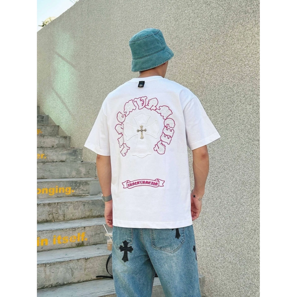 Chrome Hearts Patch Embroidery Letter Hardware Cross Short Sleeve 220