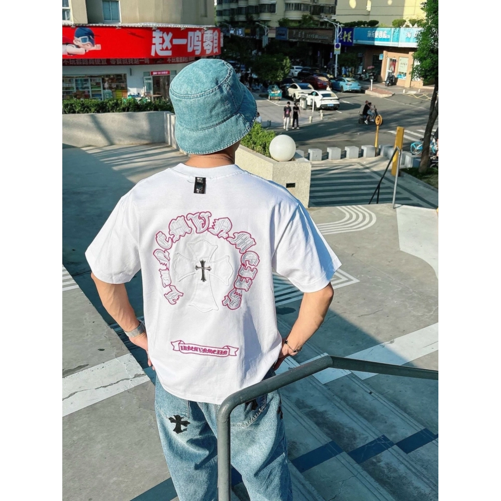 Chrome Hearts Patch Embroidery Letter Hardware Cross Short Sleeve 220