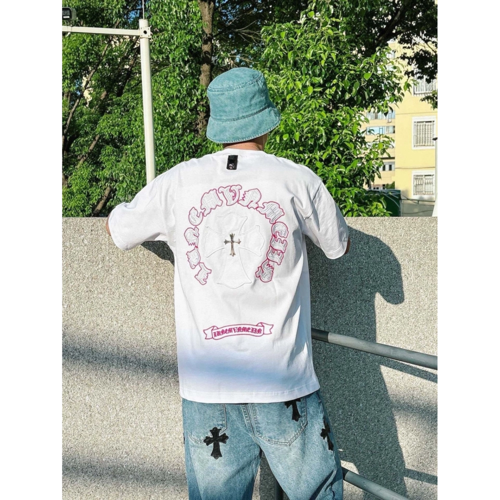 Chrome Hearts Patch Embroidery Letter Hardware Cross Short Sleeve 220