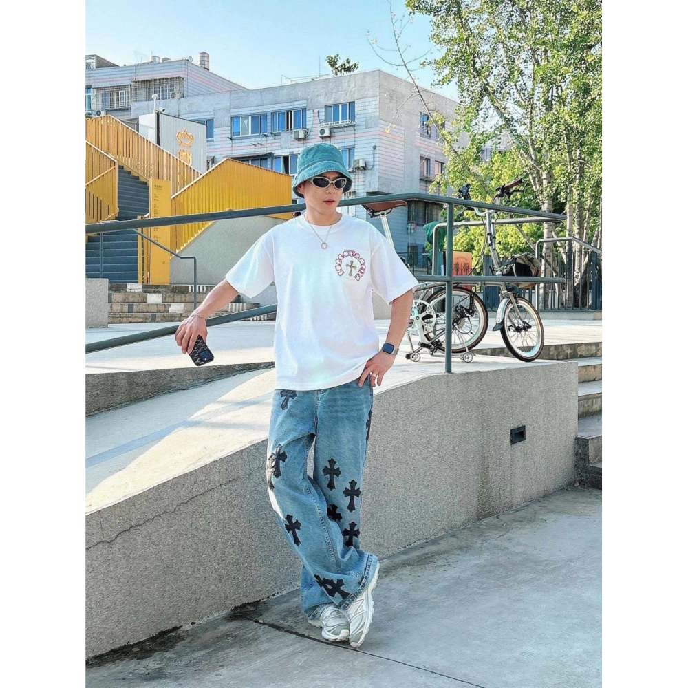 Chrome Hearts Patch Embroidery Letter Hardware Cross Short Sleeve 220