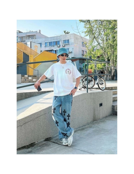 Chrome Hearts Patch Embroidery Letter Hardware Cross Short Sleeve 220