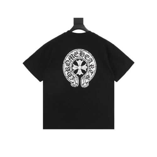 Chrome Hearts Crackle Horseshoe Cross Print Short Sleeve 221