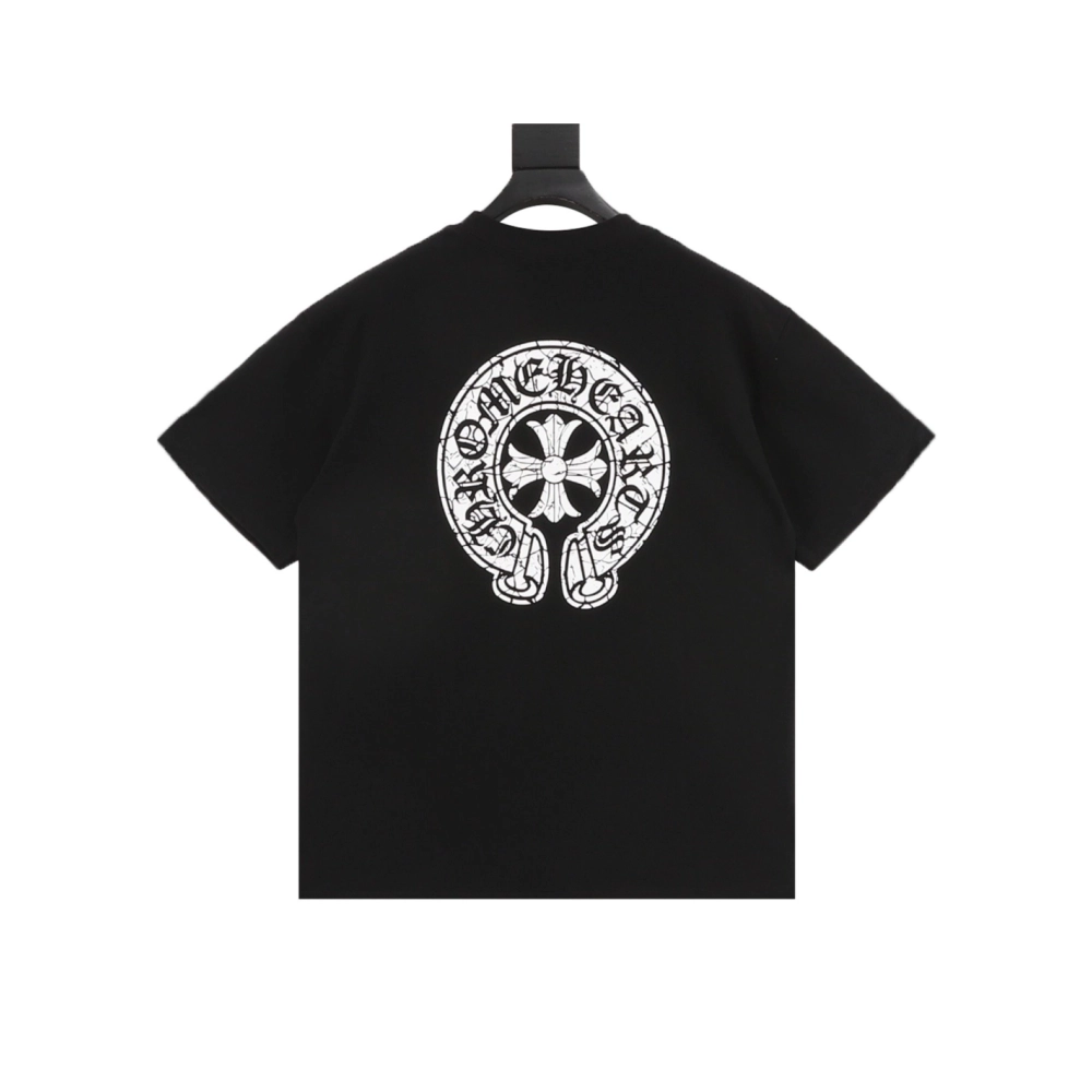 Chrome Hearts Crackle Horseshoe Cross Print Short Sleeve 221
