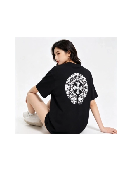 Chrome Hearts Crackle Horseshoe Cross Print Short Sleeve 221
