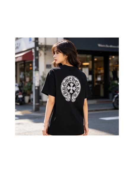 Chrome Hearts Crackle Horseshoe Cross Print Short Sleeve 221