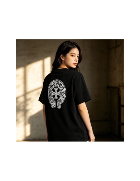Chrome Hearts Crackle Horseshoe Cross Print Short Sleeve 221