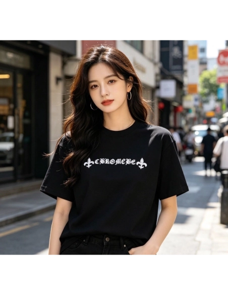 Chrome Hearts Crackle Horseshoe Cross Print Short Sleeve 221