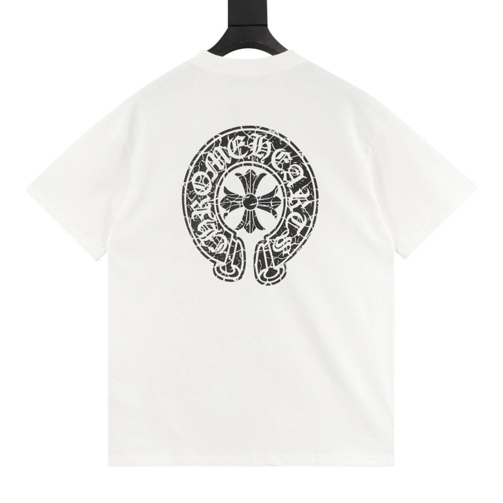 Chrome Hearts Crackle Horseshoe Cross Print Short Sleeve 222