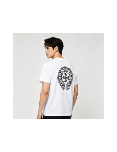 Chrome Hearts Crackle Horseshoe Cross Print Short Sleeve 222