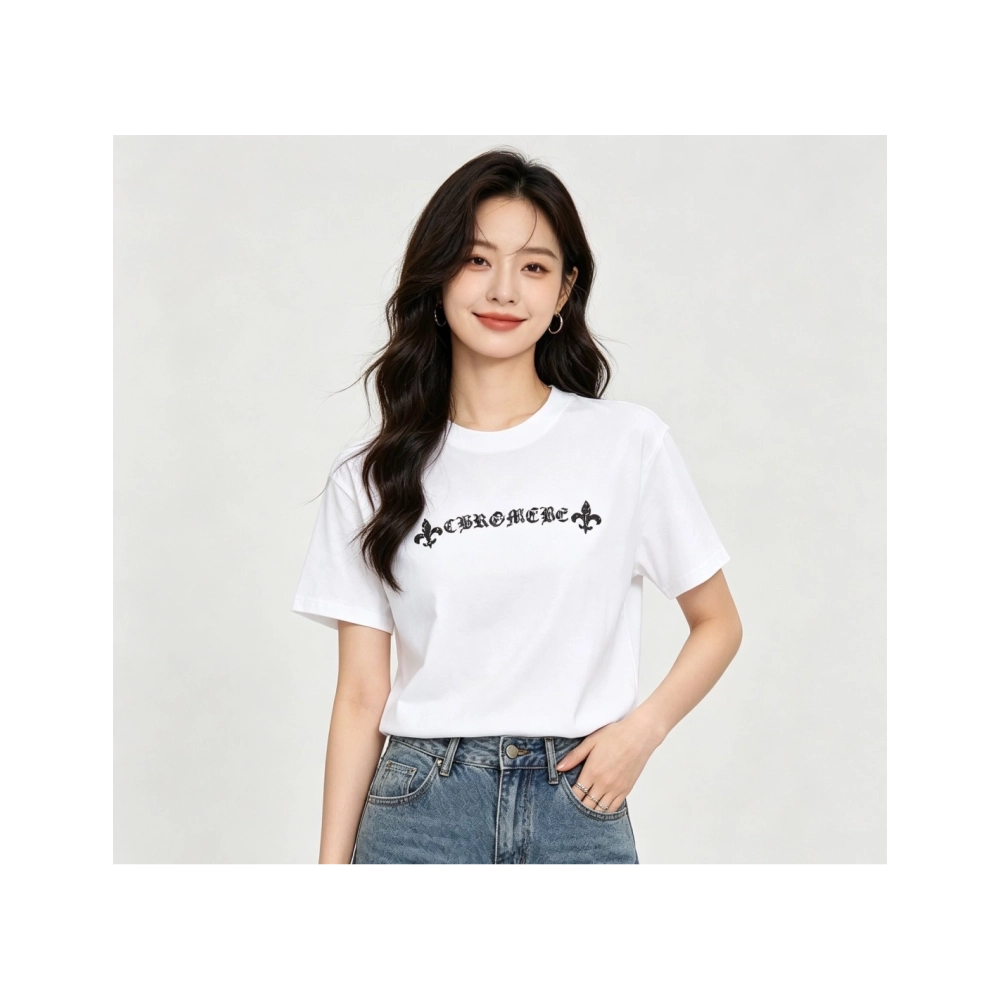 Chrome Hearts Crackle Horseshoe Cross Print Short Sleeve 222