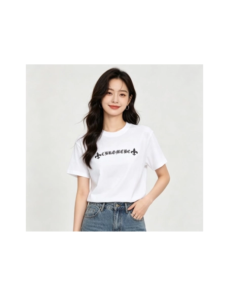 Chrome Hearts Crackle Horseshoe Cross Print Short Sleeve 222