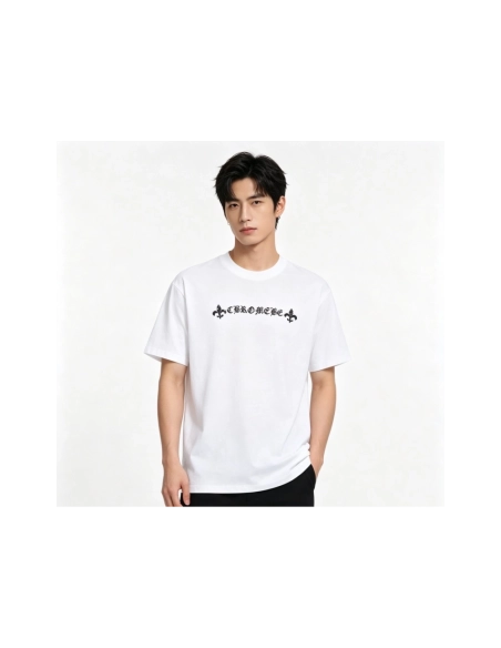 Chrome Hearts Crackle Horseshoe Cross Print Short Sleeve 222