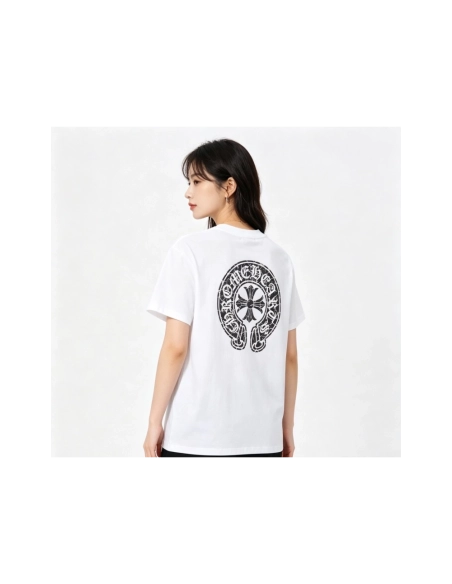 Chrome Hearts Crackle Horseshoe Cross Print Short Sleeve 222