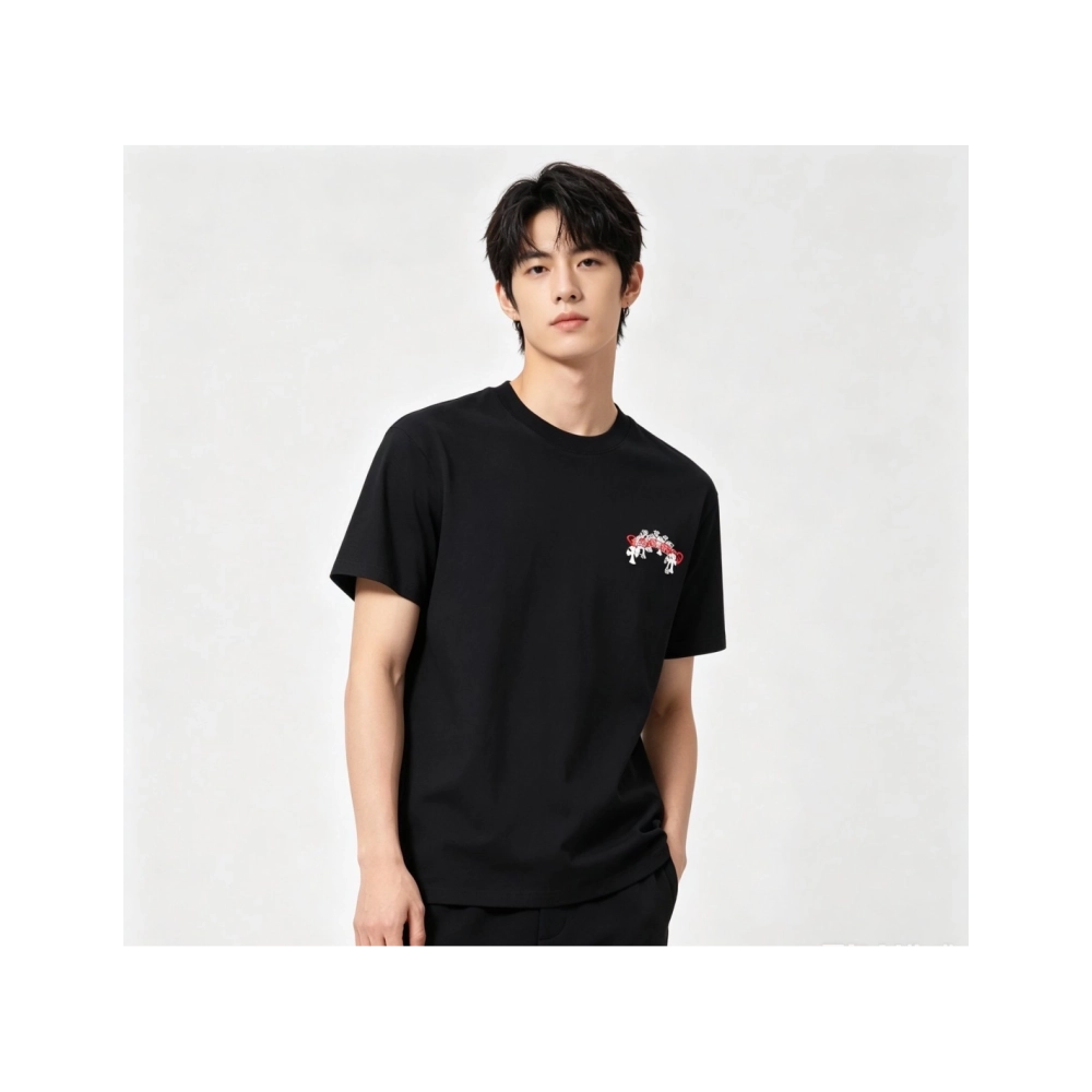 Chrome Hearts Scroll Black & White Cross Short Sleeve 223