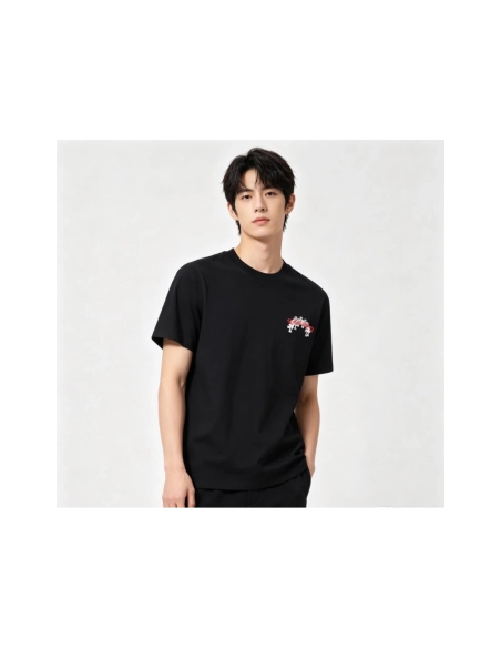 Chrome Hearts Scroll Black & White Cross Short Sleeve 223