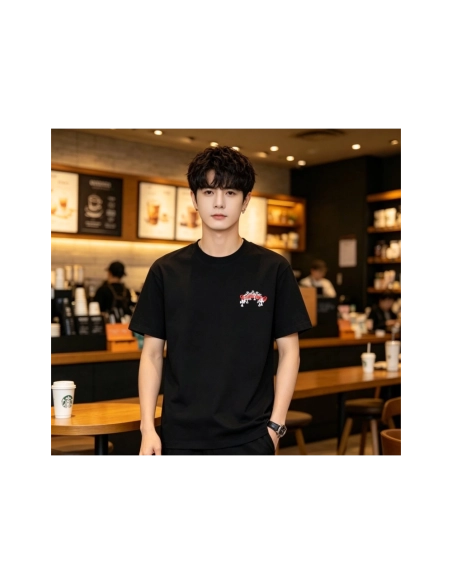 Chrome Hearts Scroll Black & White Cross Short Sleeve 223