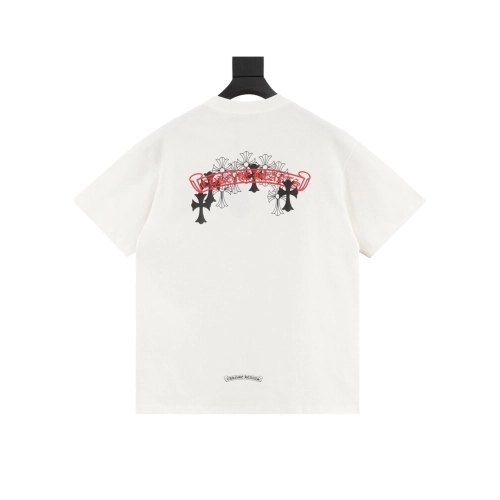 Chrome Hearts Scroll Black & White Cross Short Sleeve 224