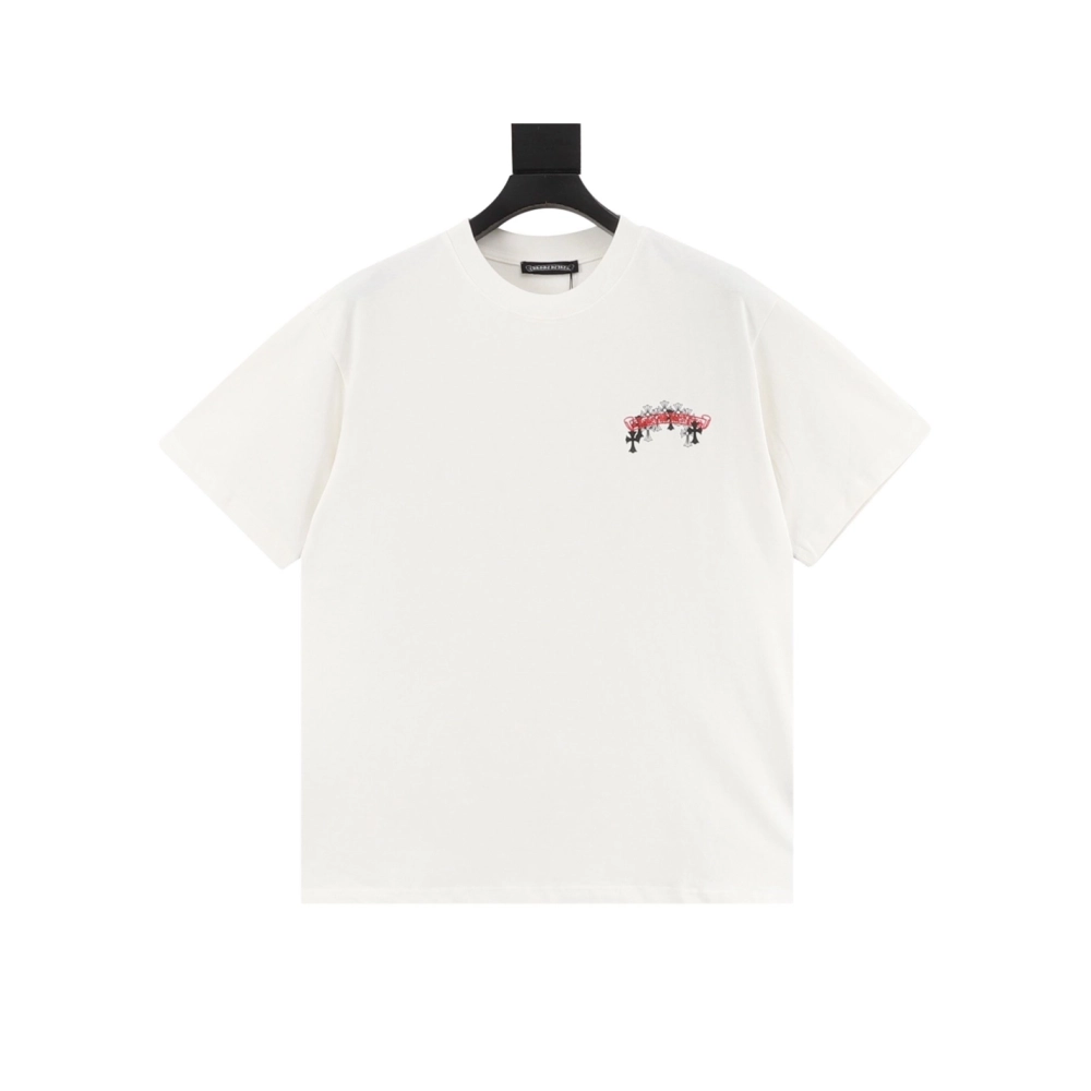 Chrome Hearts Scroll Black & White Cross Short Sleeve 224