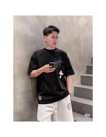 Chrome Hearts Leather Patch Cross Hardware Short Sleeve 233