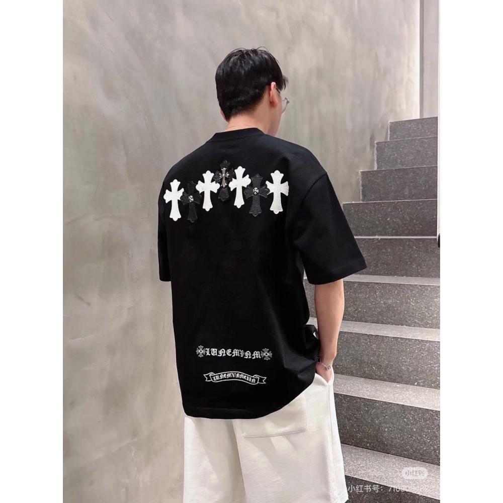 Chrome Hearts Leather Patch Cross Hardware Short Sleeve 233