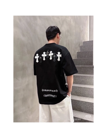 Chrome Hearts Leather Patch Cross Hardware Short Sleeve 233