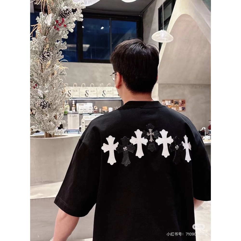 Chrome Hearts Leather Patch Cross Hardware Short Sleeve 233