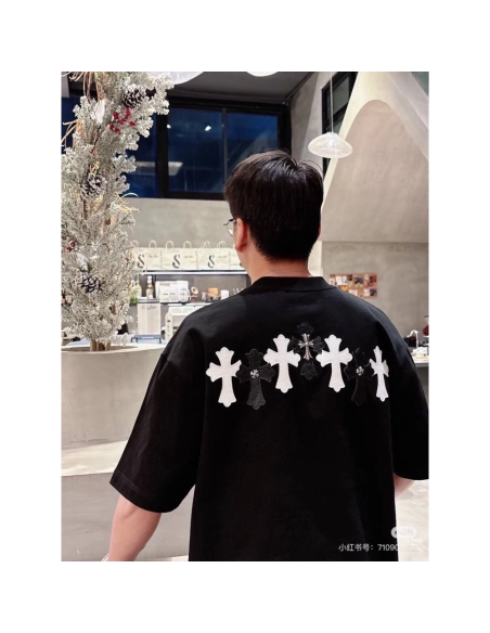 Chrome Hearts Leather Patch Cross Hardware Short Sleeve 233
