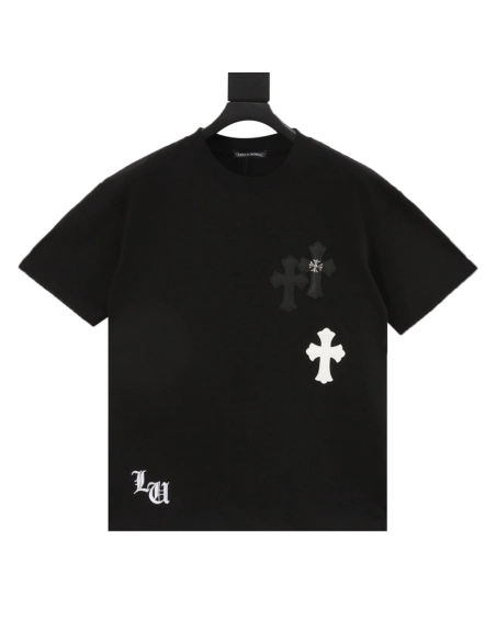 Chrome Hearts Leather Patch Cross Hardware Short Sleeve 233