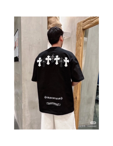 Chrome Hearts Leather Patch Cross Hardware Short Sleeve 233