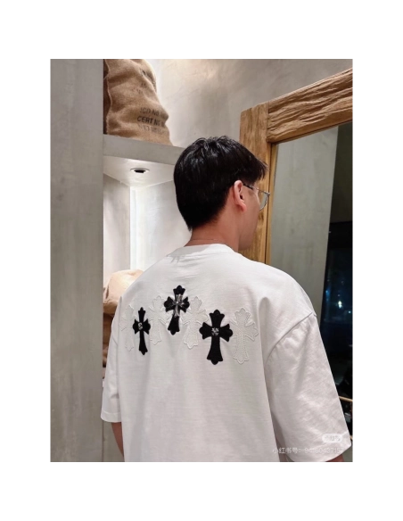 Chrome Hearts Leather Patch Cross Hardware Short Sleeve 234