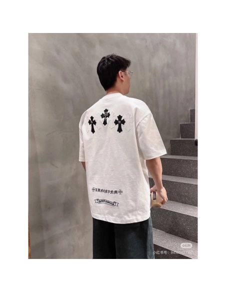 Chrome Hearts Leather Patch Cross Hardware Short Sleeve 234