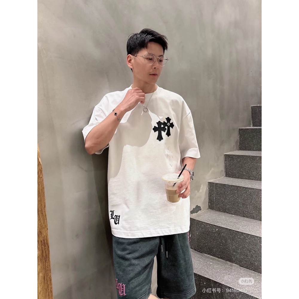 Chrome Hearts Leather Patch Cross Hardware Short Sleeve 234