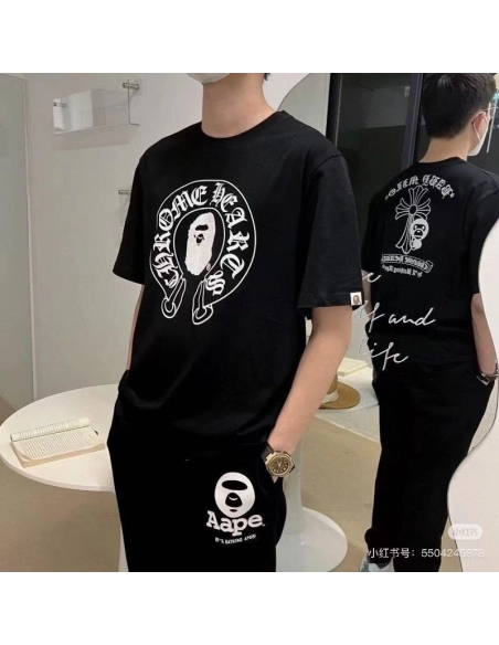 Chrome Hearts BAPE Collab Letter Print Short Sleeve 235