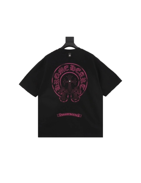 Chrome Hearts Horseshoe Burnout Patch Embroidery Distressed Short Sleeve 241