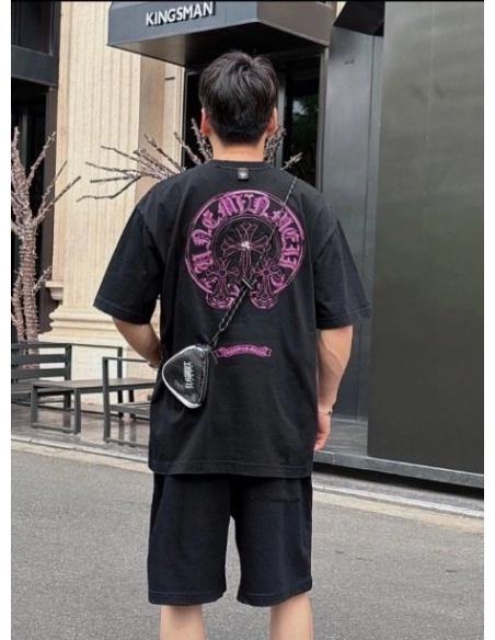 Chrome Hearts Horseshoe Burnout Patch Embroidery Distressed Short Sleeve 241