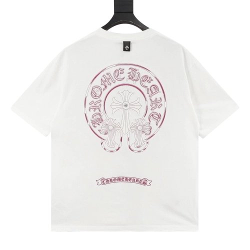 Chrome Hearts Horseshoe Burnout Patch Embroidery Distressed Short Sleeve 242