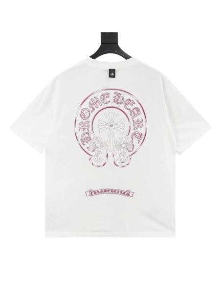 Chrome Hearts Horseshoe Burnout Patch Embroidery Distressed Short Sleeve 242