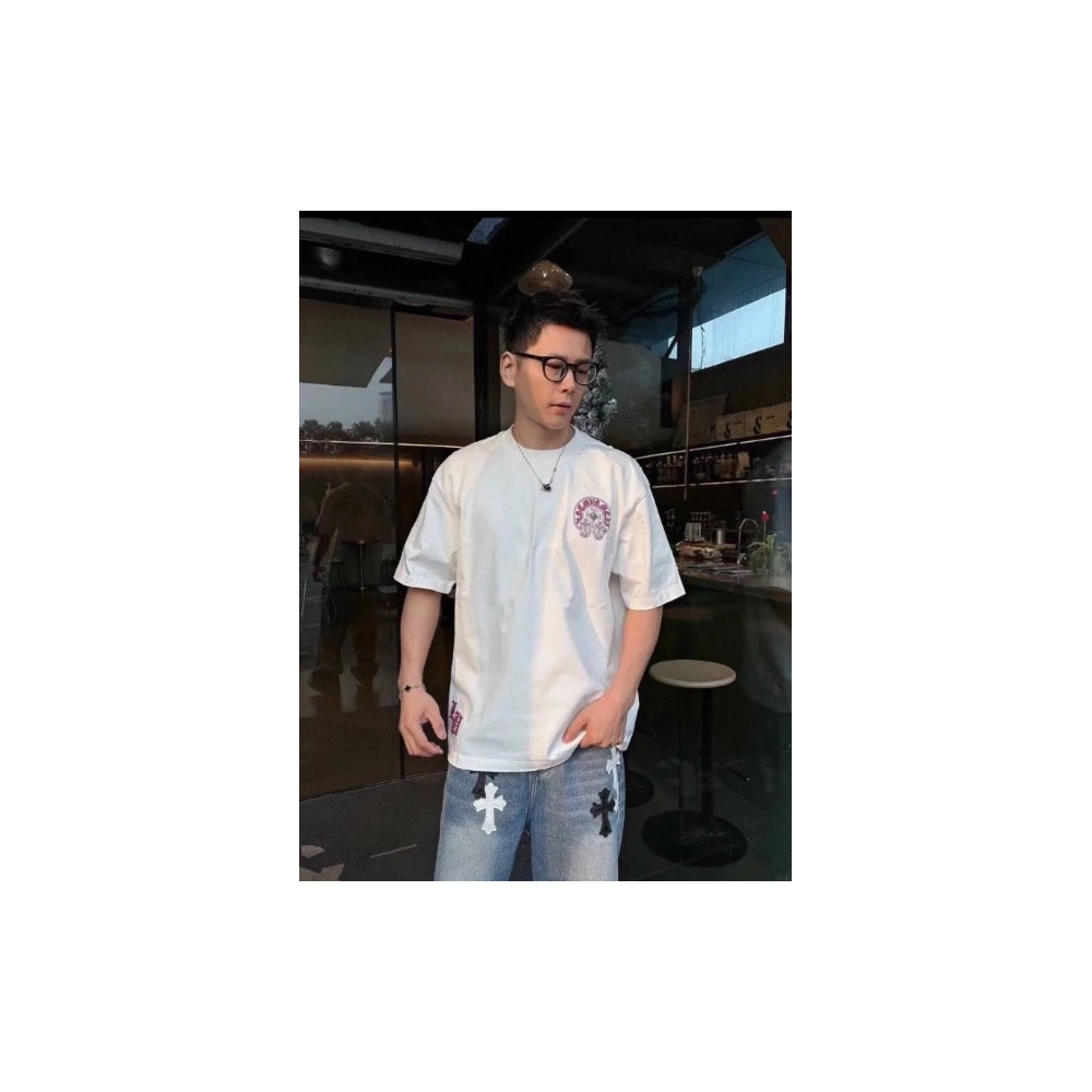 Chrome Hearts Horseshoe Burnout Patch Embroidery Distressed Short Sleeve 242