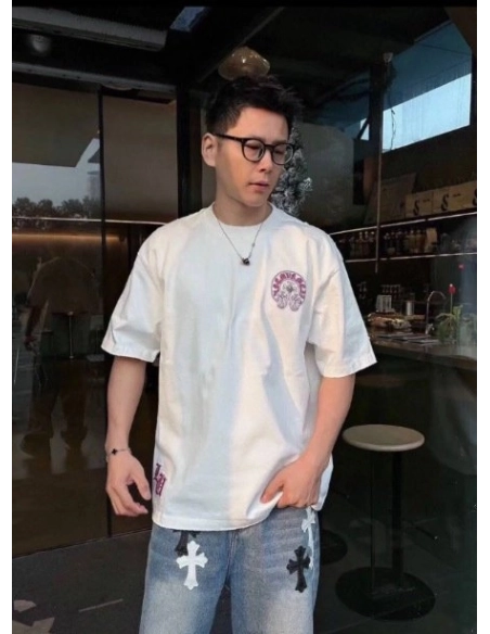 Chrome Hearts Horseshoe Burnout Patch Embroidery Distressed Short Sleeve 242