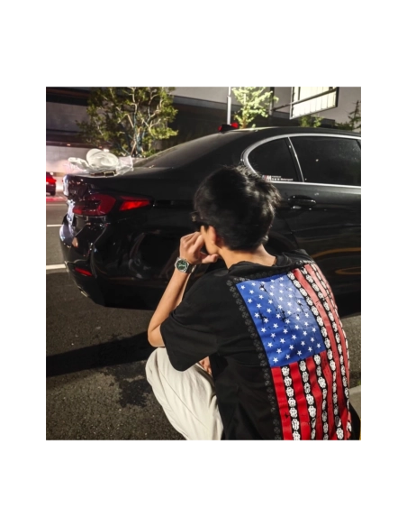 Chrome Hearts Vertical Flag Print Short Sleeve 246
