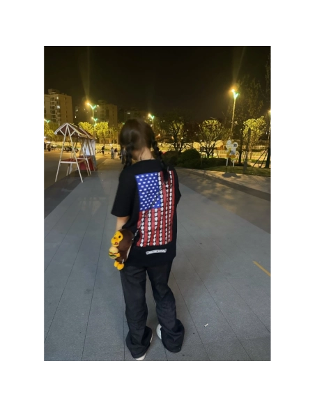Chrome Hearts Vertical Flag Print Short Sleeve 246