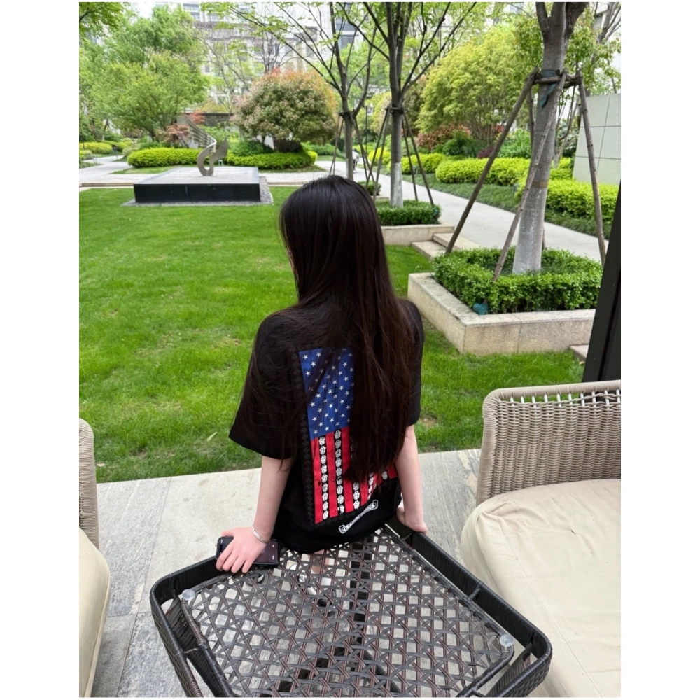 Chrome Hearts Vertical Flag Print Short Sleeve 246