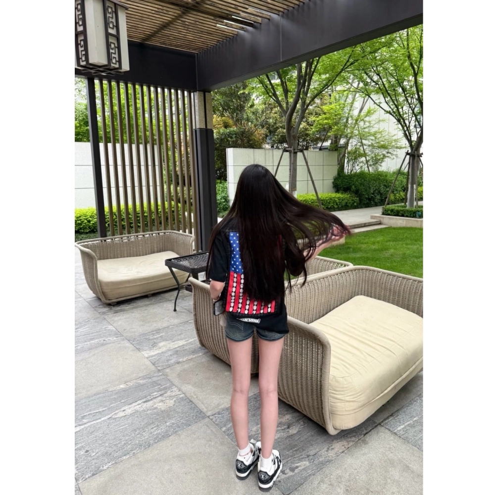 Chrome Hearts Vertical Flag Print Short Sleeve 246