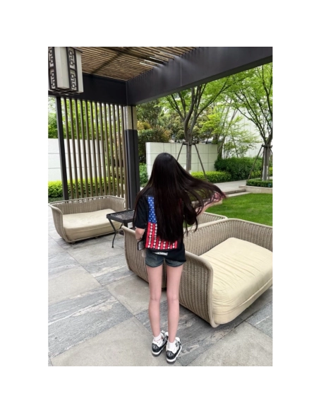Chrome Hearts Vertical Flag Print Short Sleeve 246