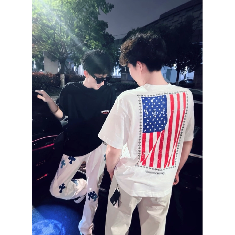 Chrome Hearts Vertical Flag Print Short Sleeve 247