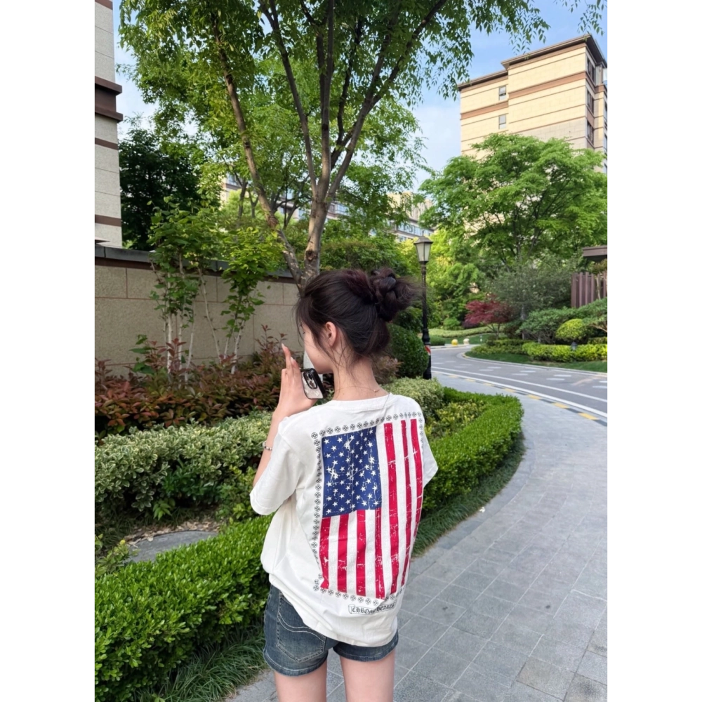 Chrome Hearts Vertical Flag Print Short Sleeve 247
