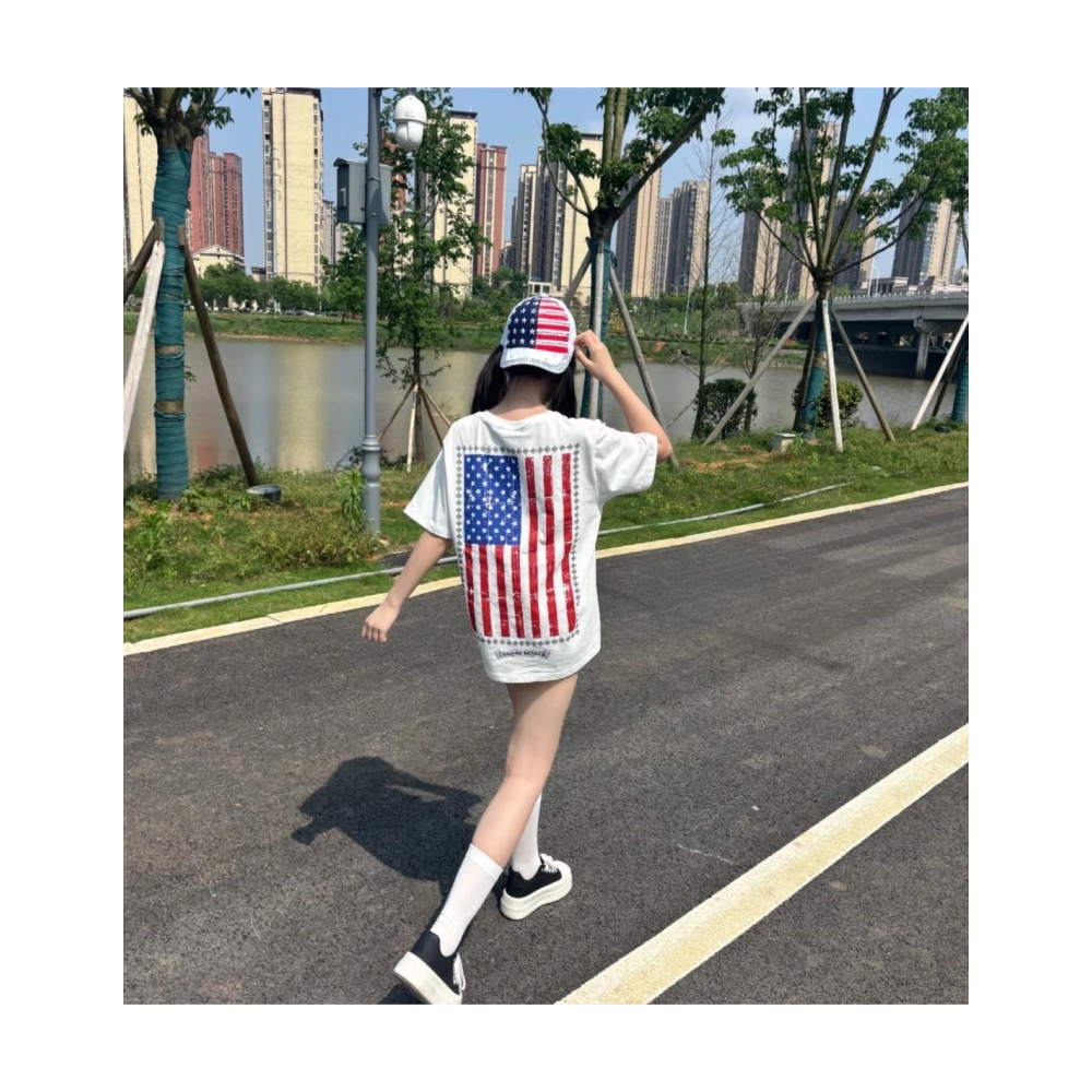 Chrome Hearts Vertical Flag Print Short Sleeve 247