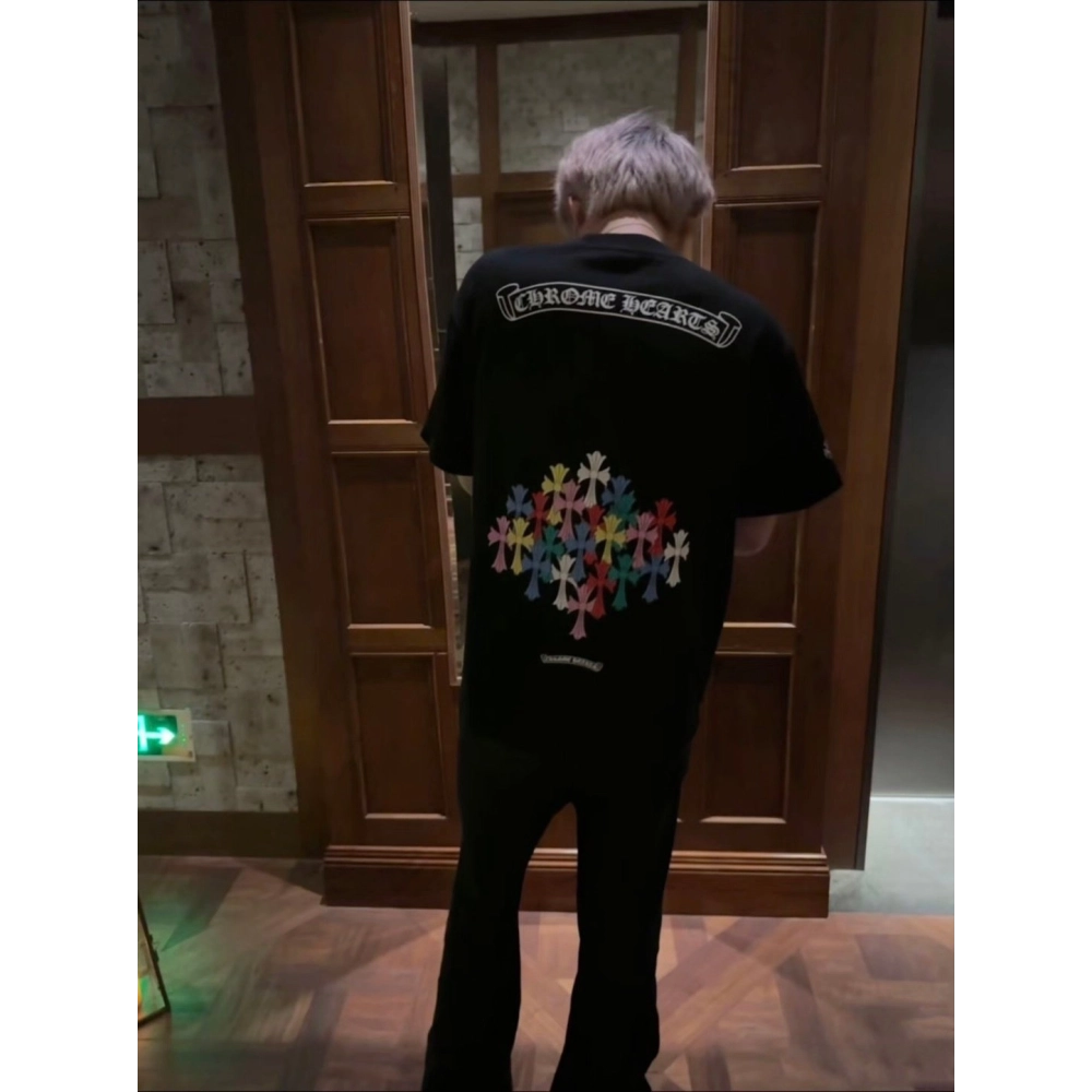 Chrome Hearts Colorful Cross Print Short Sleeve 251