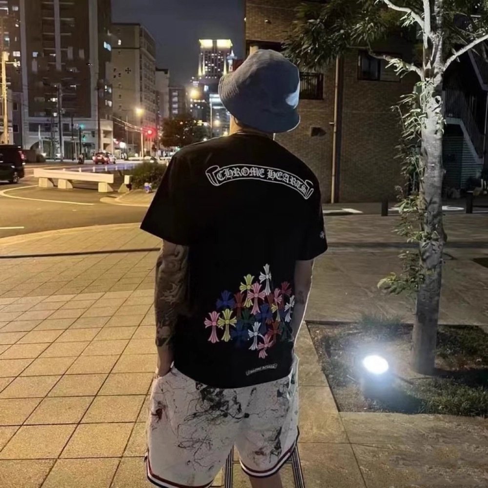 Chrome Hearts Colorful Cross Print Short Sleeve 251