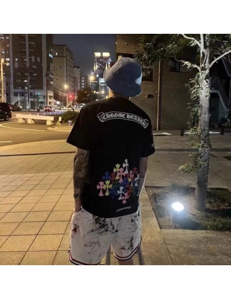 Chrome Hearts Colorful Cross Print Short Sleeve 251